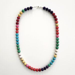 GURI GURI MULTI COLORED BEADED NECKLACE--24"